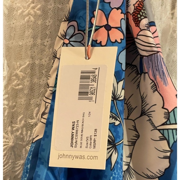 Johnny Was Floral Blue Dove Bag NWT - Picture 9 of 11